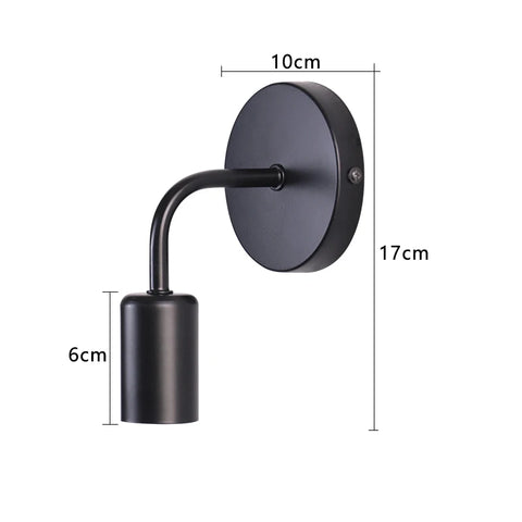 Nordic Modern Wall Lamp Iron Black E27 Indoor Lighting Bedside Bedroom Bathroom Lamp Sconce Wall Light Fixture Industrial Decor