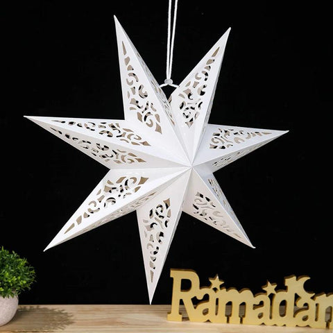 30-75cm Christmas Hollow Star Hanging Pendant Window Grille Christmas Decoration for Home 2024 Paper Lampshade Wedding Xmas Gift