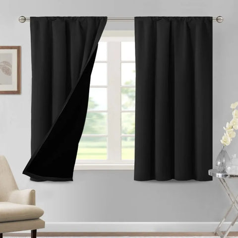 100% Blackout Curtains for Bedroom Thermal Insulated Blackout Curtains 84 Inches Long Rod Pocket Window Drapes