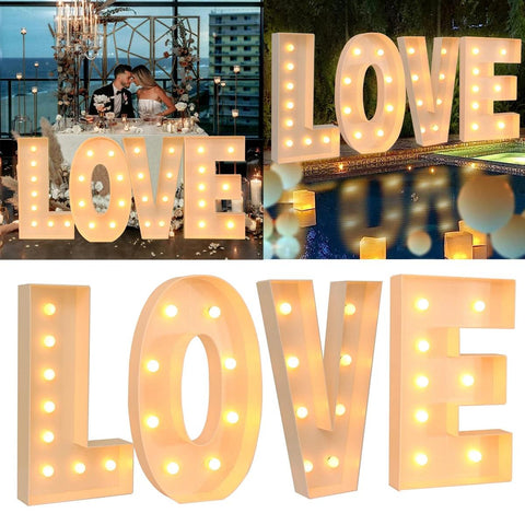 91.5CM Led Light Letter Frame Box Baby Shower Boy Girl ONE LOVE GRAD Xmas Name Balloon Filling Box Birthday Wedding Party Decor