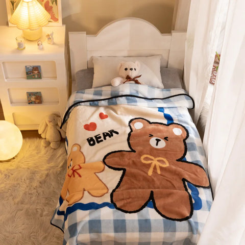 Summer Air Conditioning Nap Blanket Children's Blanket Children's Day Gift Cartoon Flannel Baby Blanket Swaddle Blanket Super So