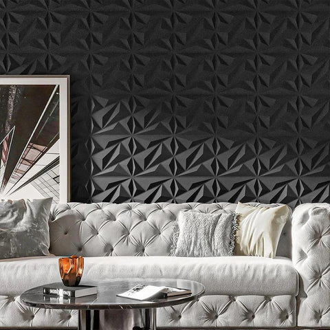 50/100Pcs PVC Accent Textured Wall Panels 3D Wall Panel Diamond 30x30cm 3D Wall Panels in Diamond Design for Interior Wall Decor