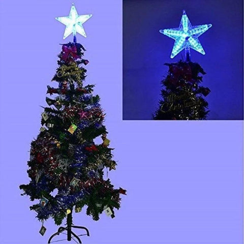 Christmas Color Changing Xmas Christmas Tree Topper Star Shiny Rotating Light Party LED Lamp Home Decoration