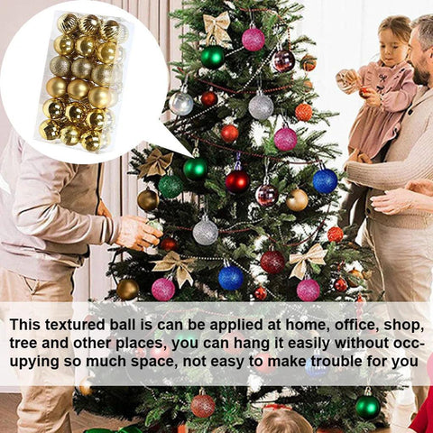 36 Pieces 4CM Christmas Ball Ornament Xmas Tree Decoration Baubles Shatterproof Hanging Pendent Party New Year Christmas Gift