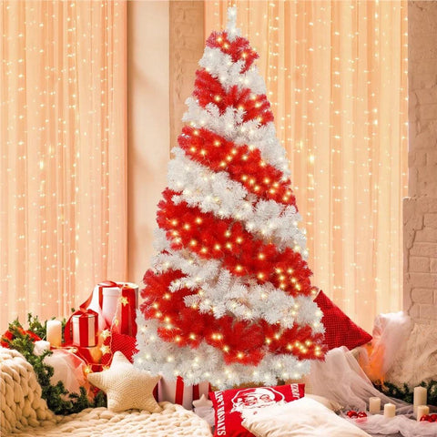 Christmas Trees Artificial Christmas Tree with Lights and Bendable Branches, Candy Vine Holiday Decoration, Christmas Decoration