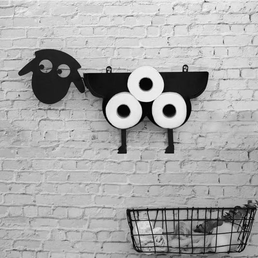 Toilet Paper Holder Metal Free Standing Toilet Tissue Holder Space Saving Dog Sheep Shaped Roll Paper Decorative Rack