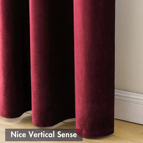 Curtains Thermal Insulated Blackout Curtain Drapes for Bedroom Living Room Darkening  Long Curtains Panels Rod Pocket Set of 2