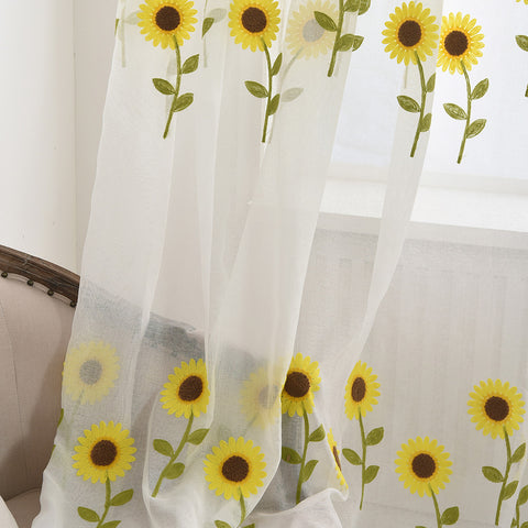 1pcs Delicate Flower Window Tulle Curtain Sheer Drape Divider Window Voile Curtains Living Room Sheer Tulle Home Bedroom Decor