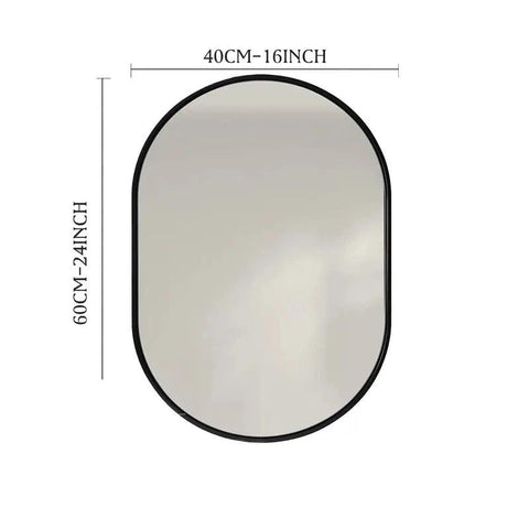 1pc 24x16inch Oval Bathroom Mirror, Wall Mounted Pill Shaped Mirror Hanging Perfect Modern Decor for Bedroom Bathroom Entryway L