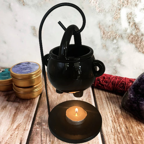 Hanging Cauldron Wax Burner Tealight Candle Holder Oil Burner Witches Witchcraft Home Yoga Room Meditation Decor Aroma Diffuser