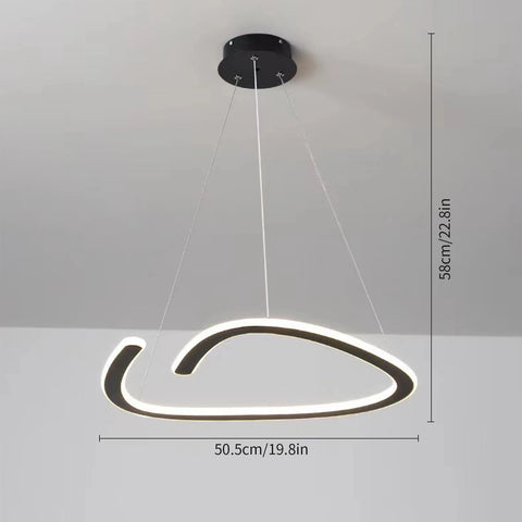 Modern Ring LED Pendant Light Ceiling Hanging Light Fixture, Height Adjustable For Living Room Bedroom Lighting Fixture