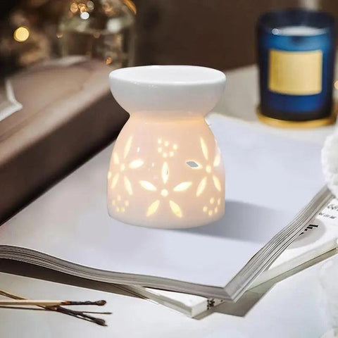 Romantic Oil Stove Hollow Ceramic Tea Light Candle Holder Aroma Lamp Holder Essential Oil Incense Aroma Diffuser Home Decor