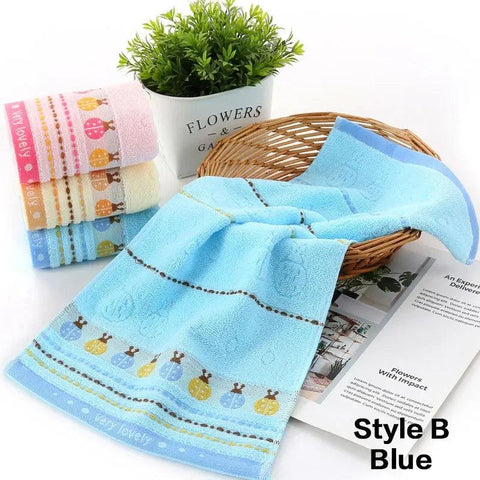 2 Styles of Pure Cotton Children’s Towel 25*50 Soft and Absorbent Baby Children’s Student Face Wash Towel