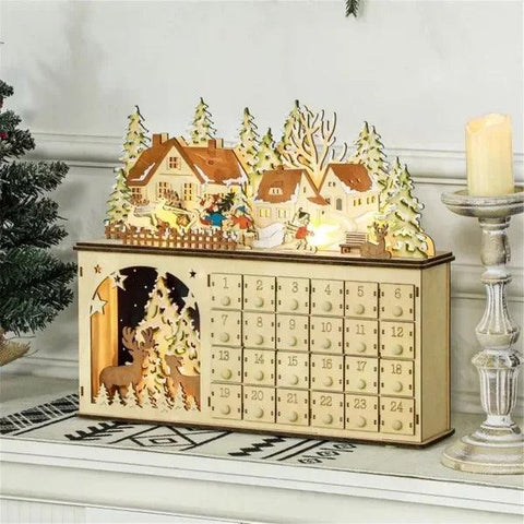 The 2-in-1 Christmas advent calendar and light up Christmas decorations, the 24-day countdown drawer allows you to store things