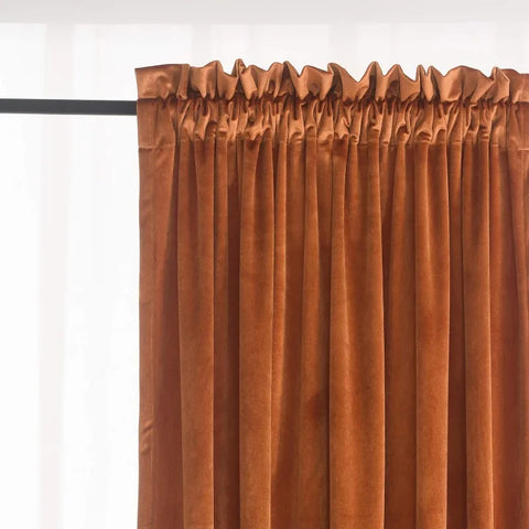 Velvet Curtains 2 Panels Set, Block Light Thermal Insulated Velour Rod Pocket Drapes for Bedroom and Living Room