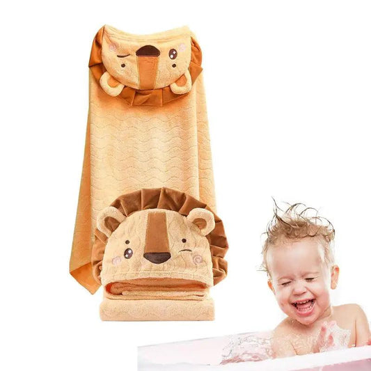 Kids Shower Towel Bath Hooded Towel With Animal Design Highly Absorbent Kids Towel Wrap Bathrobe Blanket For Kids Boys And Girls