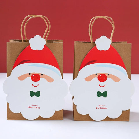 Christmas Santa Claus Snowflake Kraft Paper Handbag Marry Christmas Party Decor For Home 2024 Navidad Natal Noel New Year 2025