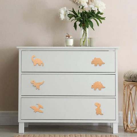 Animal Drawer Pulls Dinosaur Wooden Drawer Dresser Knobs For Baby Unique Wood Knob Delicate Bedroom Decorative Drawer Pulls For