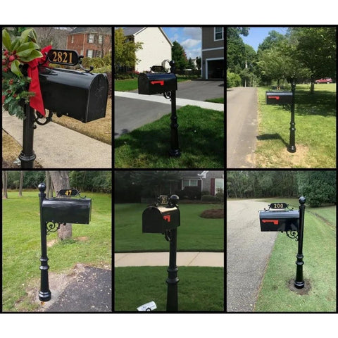 Avenues Mailbox & Post – Black Rust Resistant Metal Mailbox System – Includes Address Plaque, Scroll &Mounting Hardware