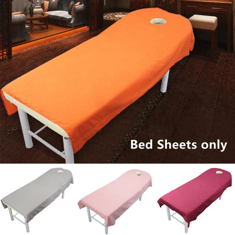 Beauty Pink Massage Bed Fitted Sheets Massage Treatment Soft Sheets Spa SPA Bed Table Cover Sheets with Hole