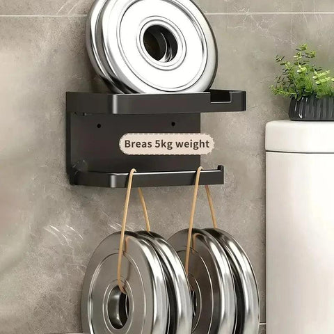 Easy-Install Toilet Paper Holder - Wall-Mounted, No-Punch, Roll Organizer - Bathroom Storage Accessory