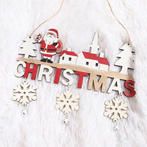 Gnome Santa Claus Wooden Hanging Ornaments 2024 Merry Christmas Decorations for Home Door Xmas Tree Pendants Navidad New Year