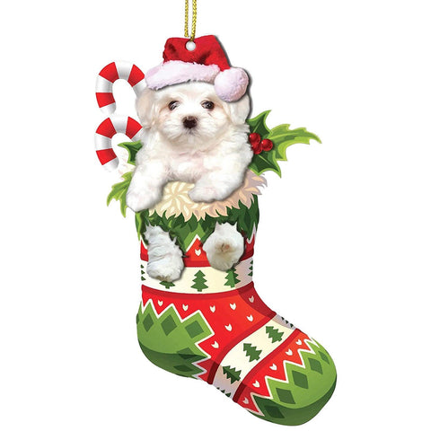 Christmas Tree Pendant Cute Stocking Dog Cat Animal Drop Ornament New Year Festive Party Supplies Room Decoration Xmas Gift