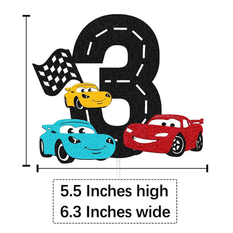 Disney Cartoon Lightning McQueen Car Theme Birthday Cake Topper Car Racing Boy Birthday Baby Shower Cake Decoration Supplies