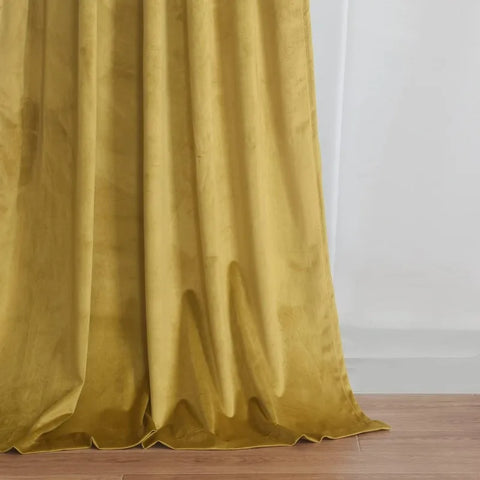 Velvet Curtains 2 Panels Set, Block Light Thermal Insulated Velour Rod Pocket Drapes for Bedroom and Living Room