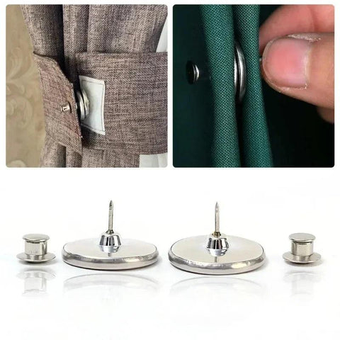 20/1Pairs Curtain Magnetic Button Nail Free Detachable Window Curtain Close Magnet Buckle Adjustment Curtain Clip Accessories