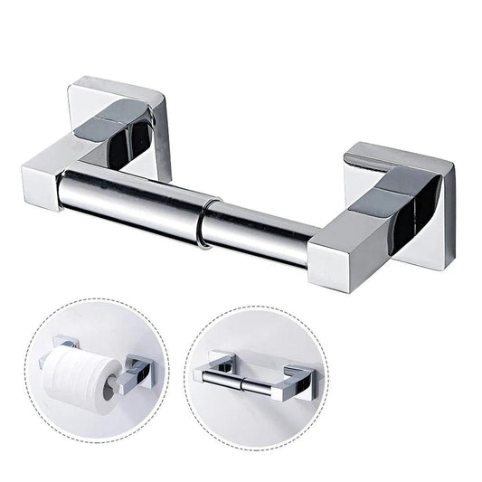 Aluminum Alloy Toilet Paper Holder Towel Rack Bathroom Accessory No Drilling Chrome Toilet Towel Ring for Kitchen Hook Hardware