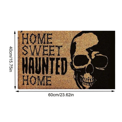 Halloween Doormat Polyester Skull Outdoor Entrance Rug Mat Halloween Door Decoration Washable Indoor Rugs