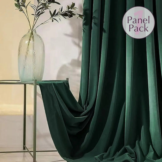 JINCHAN Emerald Green Velvet Black Curtains  Living Room Bedroom Curtain Luxury Window Drapes Room Darkening Extra Long Curtain