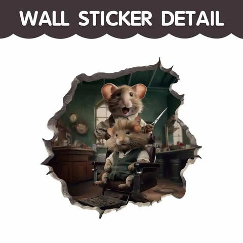 M420 Cartoon Cute Little Mouse Hole Wall Stickers Creative Bedroom Bathroom Cute Decals Scratch-Proof Suitcase House Decoration