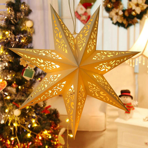 Hollow Star Hanging Pendants Ramadan Decoration 2024 for Home Navidad Natal Noel Gifts Christmas Ornaments New Year 2025