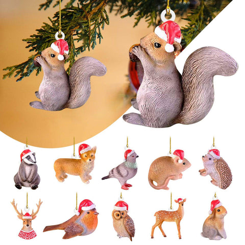 Merry Christmas Animal Acrylic Pendant Christmas Decorations For Home Christmas Ornament Xmas Happy New Year