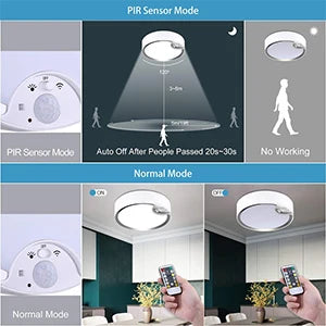 Lightess Motion Sensor Ceiling Light LED Ceiling Lights Battery Operated, Dimmable Light for Closet Hallway Laundry Stair Garage