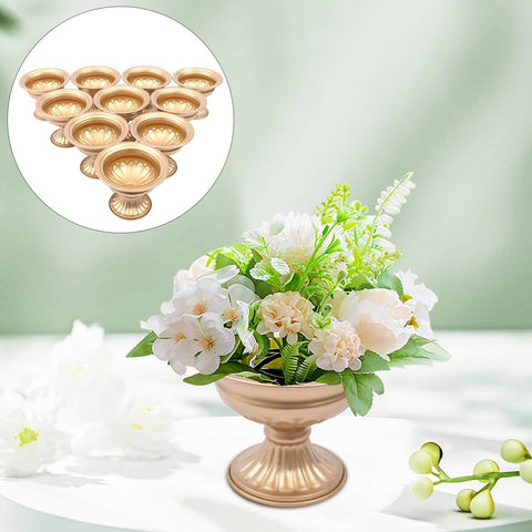 Gold Metal Flower Trumpet Vase Wedding Anniversary Commemorative Center 10PCS