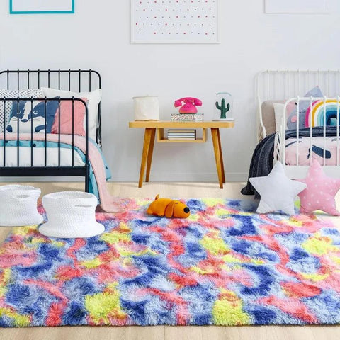 Large Area Rugs for Living Room Bedroom, Fluffy Kids Room Plush Shaggy Nursery Rug Furry Throw Carpets for Boys Girls