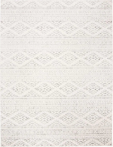 Area Rug Ivory and Grey Boho Tribal Design Non Shedding Easy Care Ideal for High Traffic Areas in Living Room Bedroom