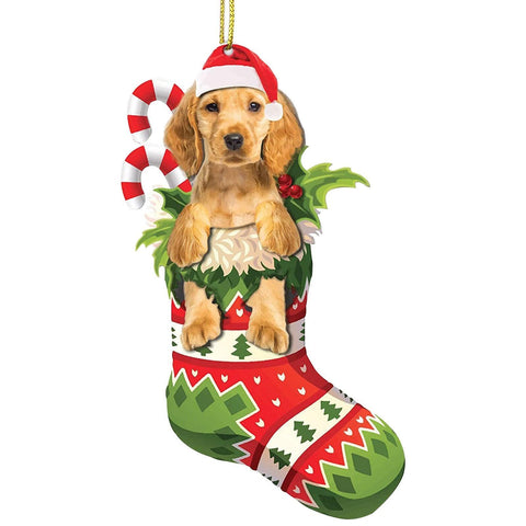 Christmas Tree Pendant Cute Stocking Dog Cat Animal Drop Ornament New Year Festive Party Supplies Room Decoration Xmas Gift