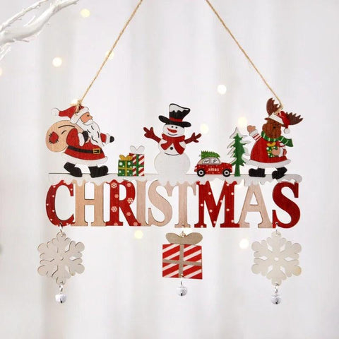 Gnome Santa Claus Wooden Hanging Ornaments 2024 Merry Christmas Decorations for Home Door Xmas Tree Pendants Navidad New Year