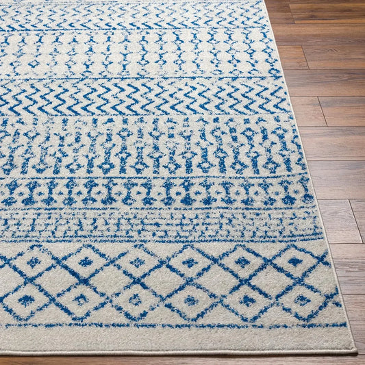 Artistic Weavers Northern Boho Moroccan Area Rug, 9 "x 12", 6 ", Cream, Royal Blue