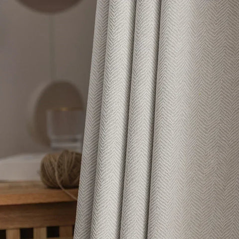 2024 new thickened French light luxury cream curtain cloth solid color bedroom living room full blackout sunscreen cotton linen