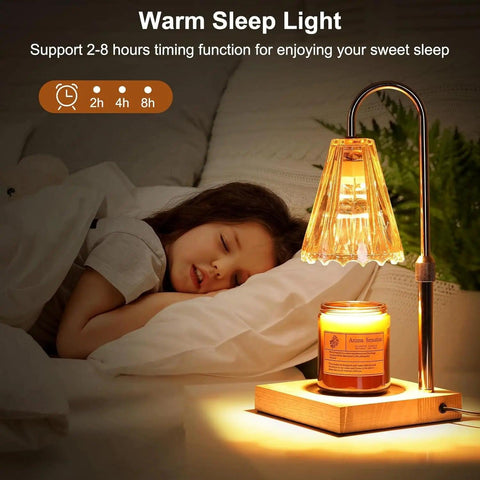 Lightess Candle Warmer Lamp, Electric Candle Lamp Warmer with Timer & Dimmer, Height Adjustable, with 2 Bulbs