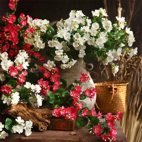 Jasmine Artificial Flowers Silk White Small Floral Christmas Home Office Decor Wedding Flower Arrangement Materials Photo Props