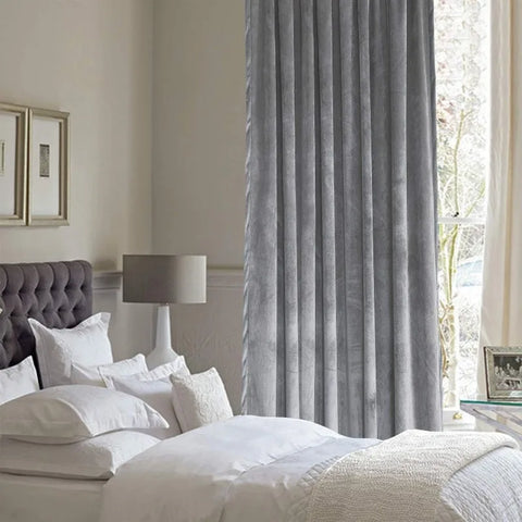 Velvet Curtains 2 Panels Set, Block Light Thermal Insulated Velour Rod Pocket Drapes for Bedroom and Living Room