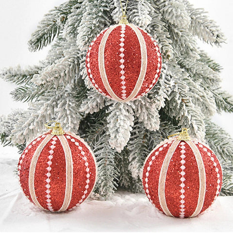 Luxury Ball Pearl Sticky Hanging Christmas Supplies Foam Ball Pendant Window Christmas Tree Decorations 8cm / 3in