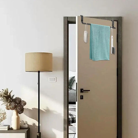 Over The Door Towel Rack Innovative Bath Towel Bar Bathroom Towel Holder Hand Towel Bar Adjustable Multi-functional Bathroom