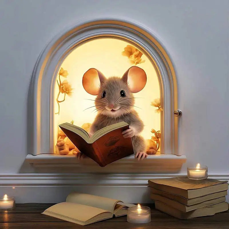 Cute Mouse Wall Sticker Living Room Wall Edge Home Decoration Mural For Kids Bedroom Wallpaper Removable Funny Rats Decals